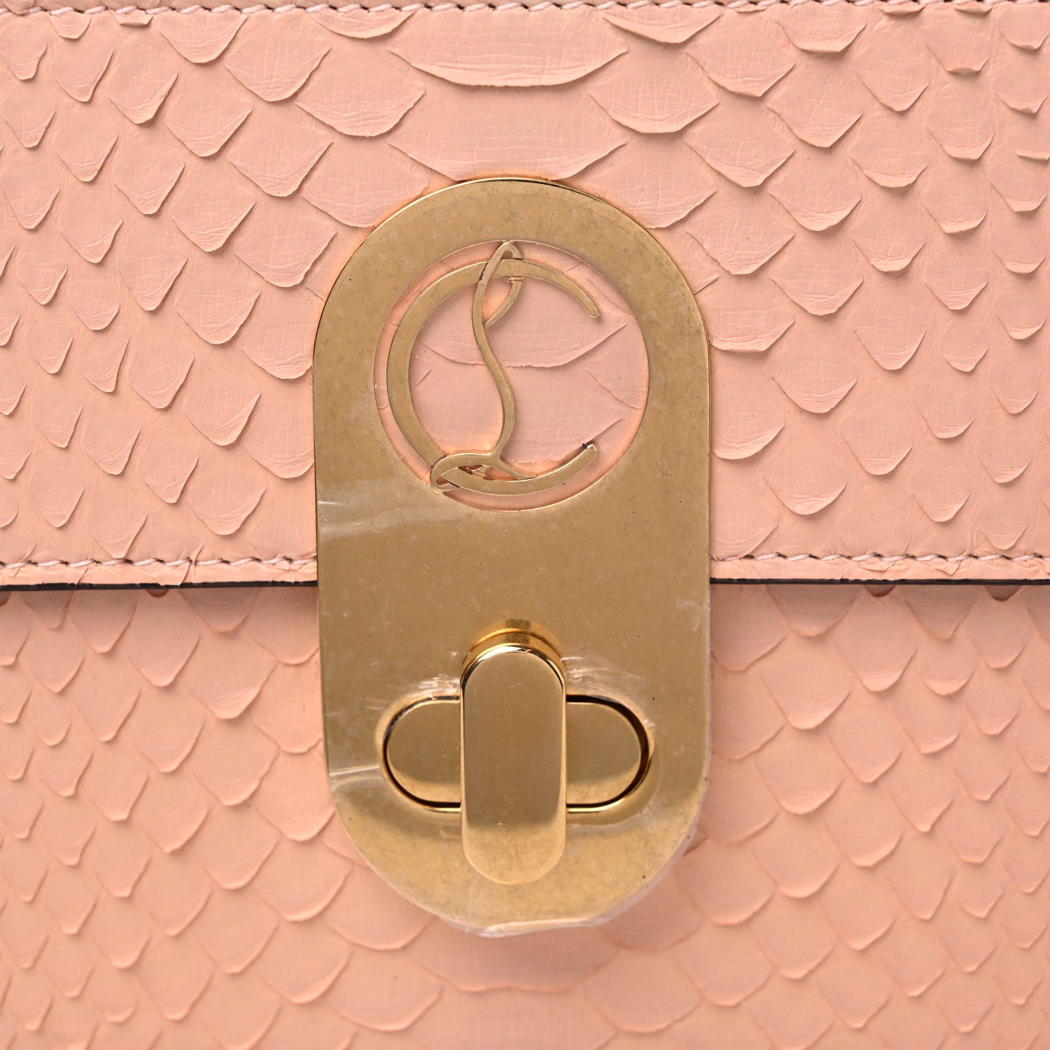 Christian Louboutin Calfskin Snakeskin Embossed Small Elisa Shoulder Bag Antoinette 10 of 10