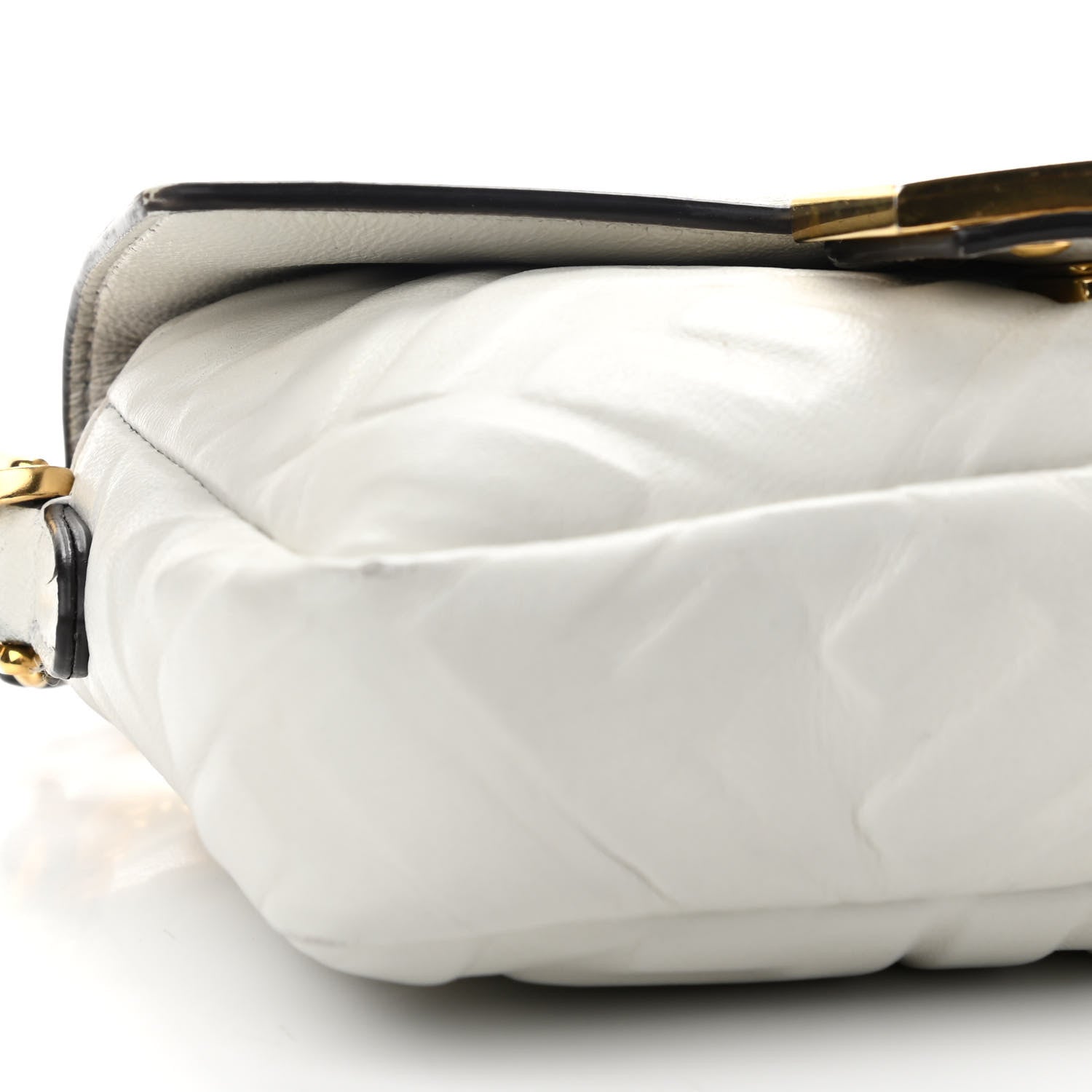 Fendi Nappa FF 1974 Embossed Mini Baguette White 15 of 16