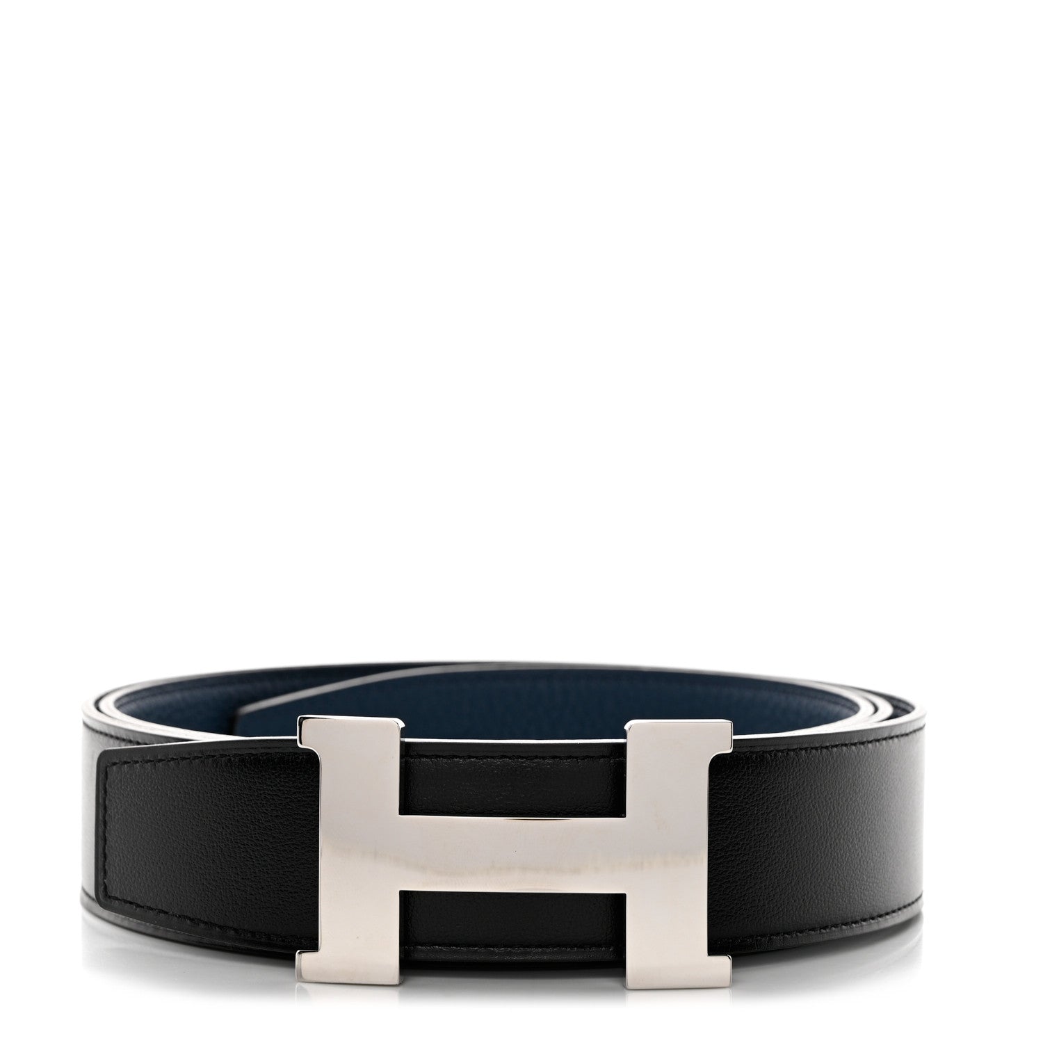 Hermes Box Togo 38mm Constance H Belt 120 48 Black Bleu De Prusse 1 of 9