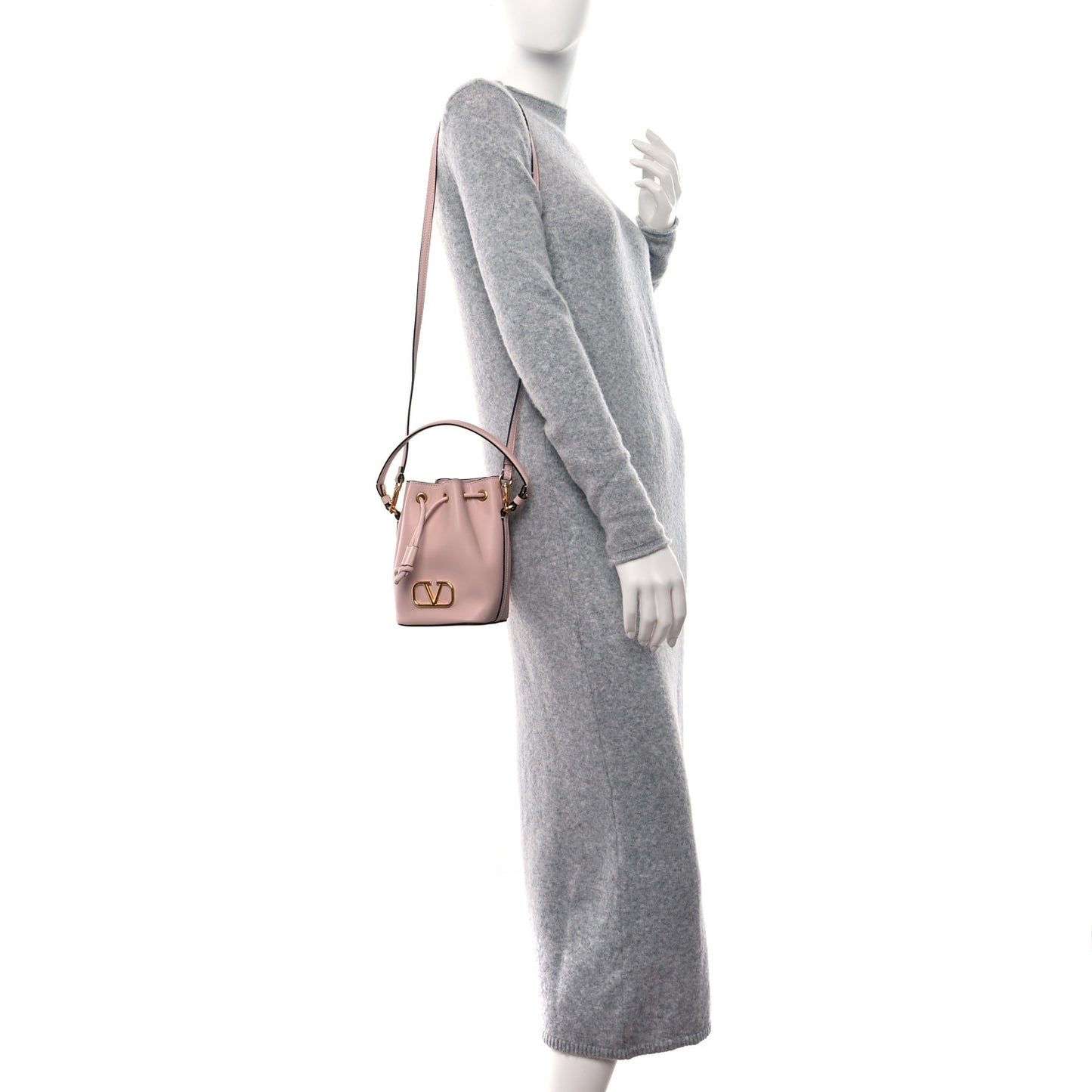 Nappa Mini VLogo Signature Bucket Bag Water Lilac