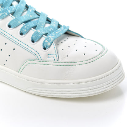 Chanel Calfskin Womens Logo Sneakers 40 White Blue 9 of 20