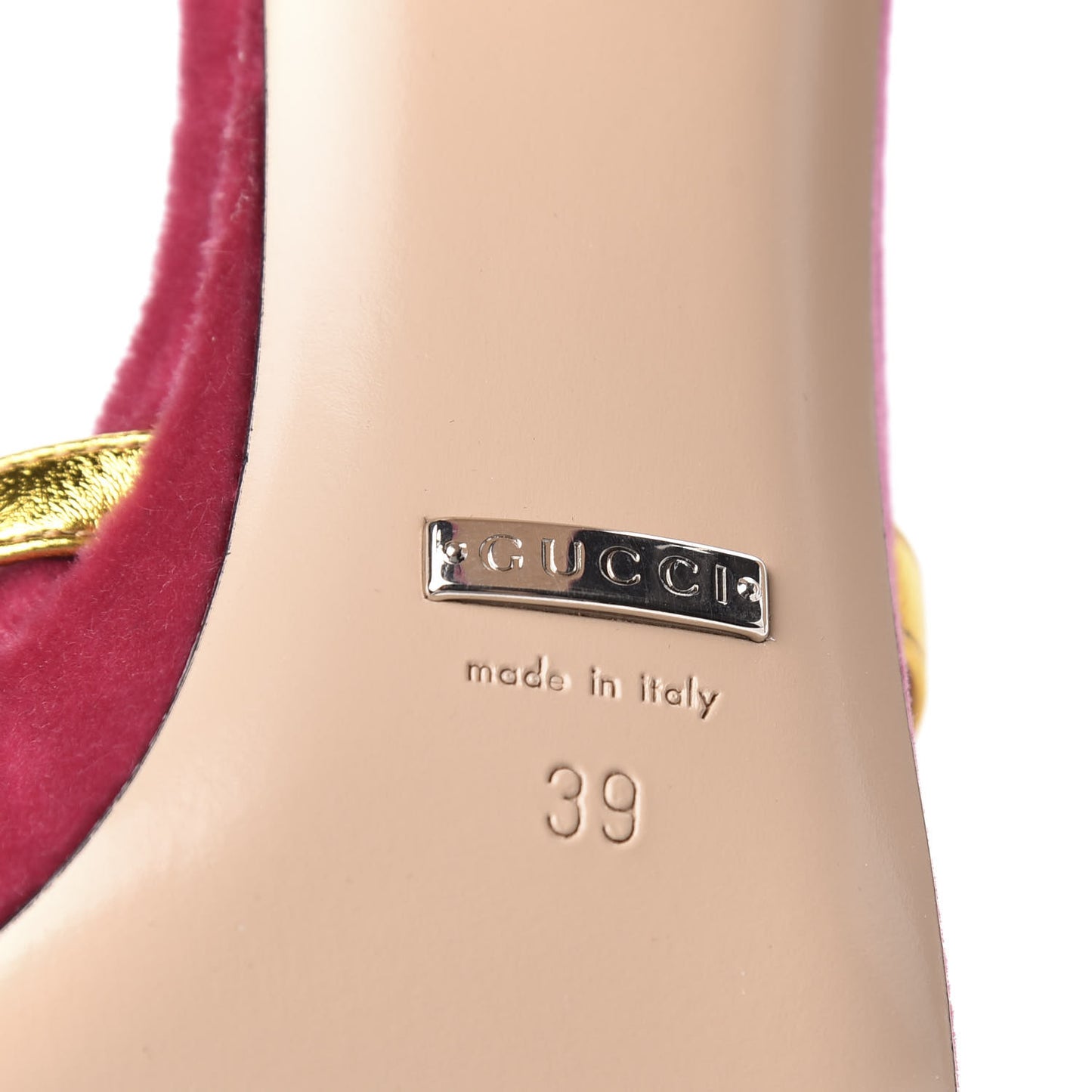 Velvet Nappa Crystal Zephyra Slingback Platform High Heel Sandals 39 Pink Gold