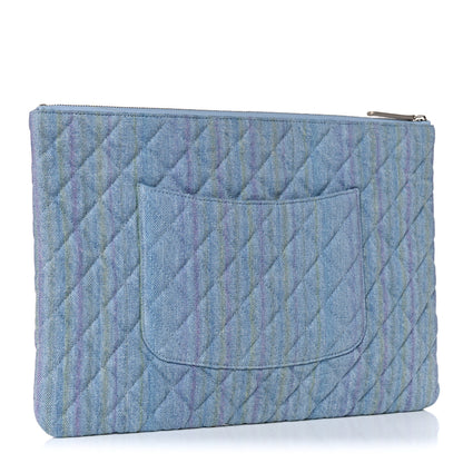 Chanel Denim Medium Cosmetic Case Blue 3 of 11