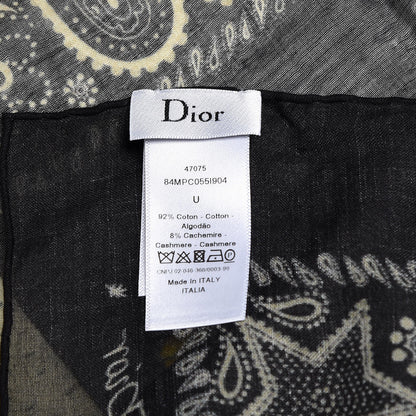 Christian Dior Cotton Cashmere Tarot Motherpeace Square Scarf Black Multi 3 of 4