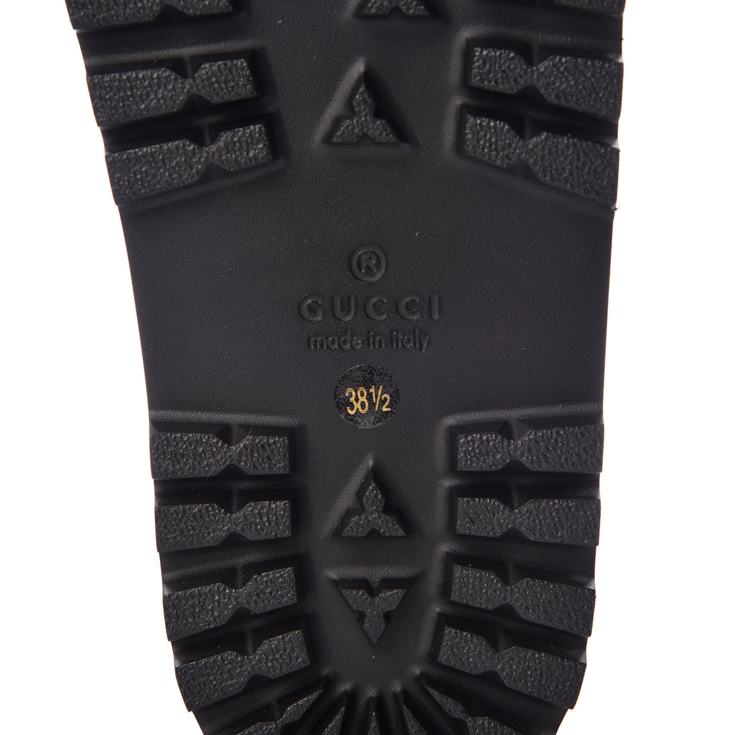 Gucci Metallic Calfskin Web Platform Sandal 38.5 Black 6 of 7
