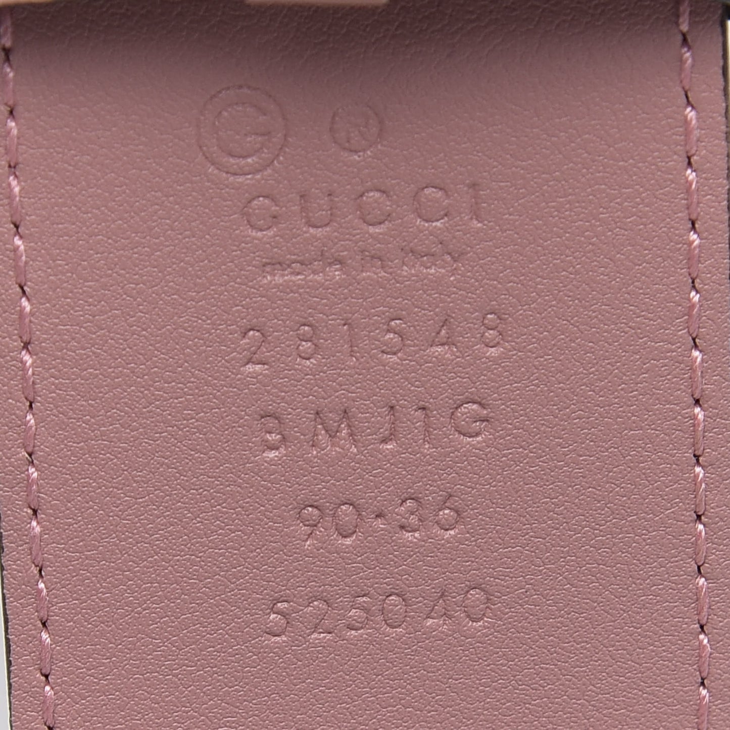 Soft Microguccissima Margaux Calfskin Belt 90 36 Soft Pink