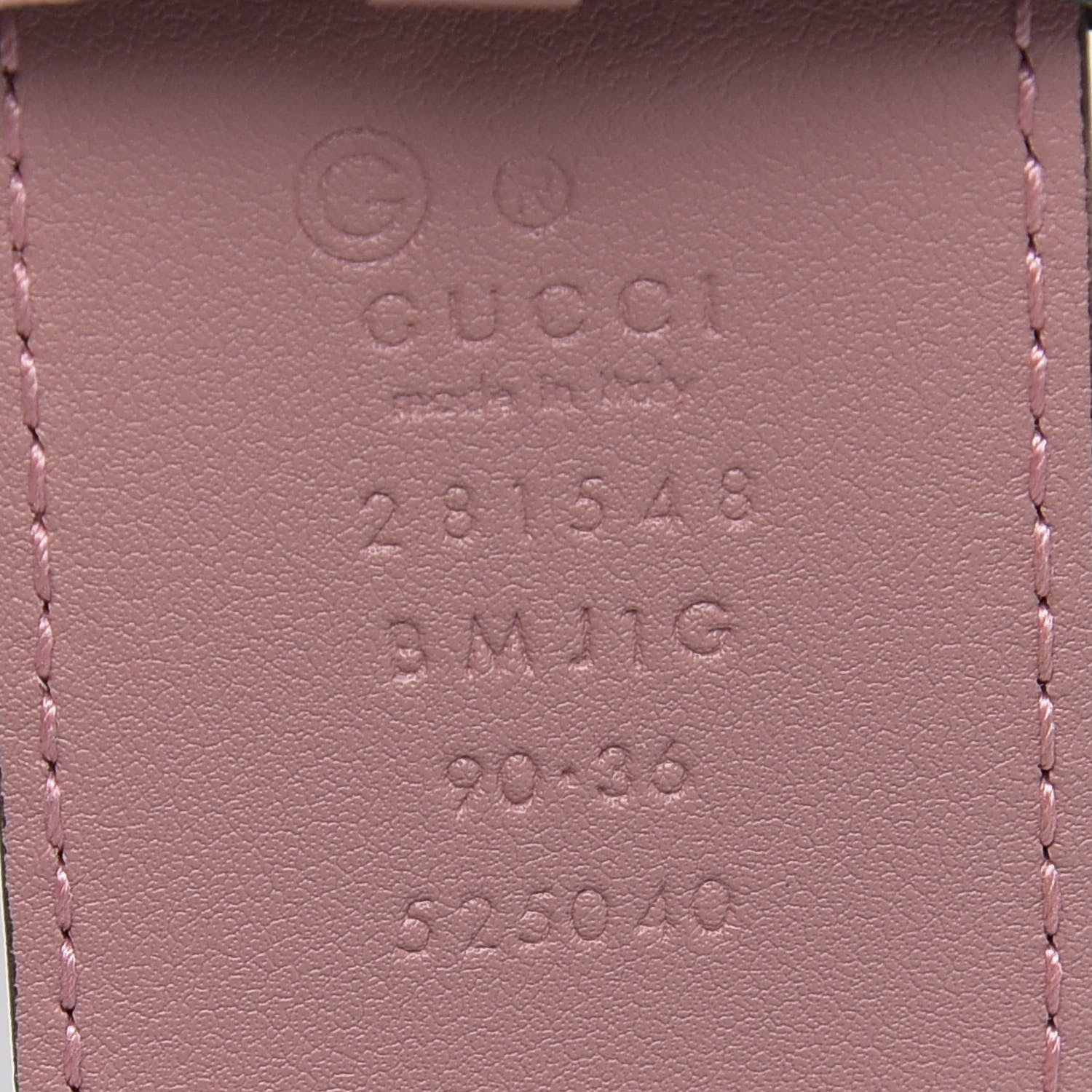 Gucci Soft Microguccissima Margaux Calfskin Belt 90 36 Soft Pink 4 of 5