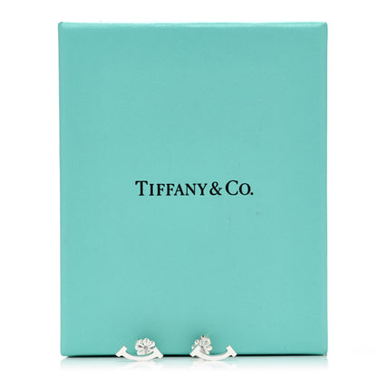 Tiffany Sterling Silver T Smile Stud Earrings 6 of 6