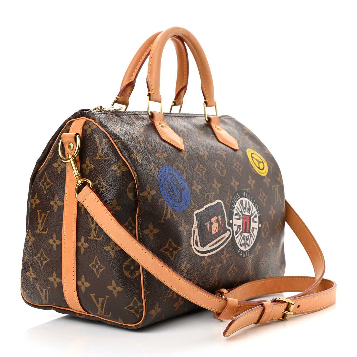 Louis Vuitton Monogram World Tour Speedy Bandouliere 30 3 of 13