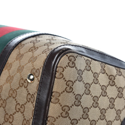 Gucci Monogram Vintage Web Medium Boston Dark Brown 15 of 19