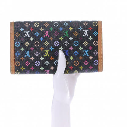Louis Vuitton Monogram Multicolor Porte Tresor International Wallet Black 2 of 7
