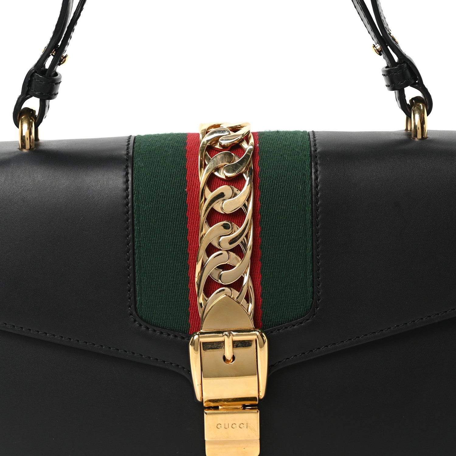 Gucci Calfskin Small Sylvie Shoulder Bag Black 8 of 10
