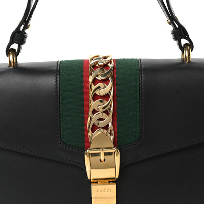Gucci Calfskin Small Sylvie Shoulder Bag Black 8 of 10