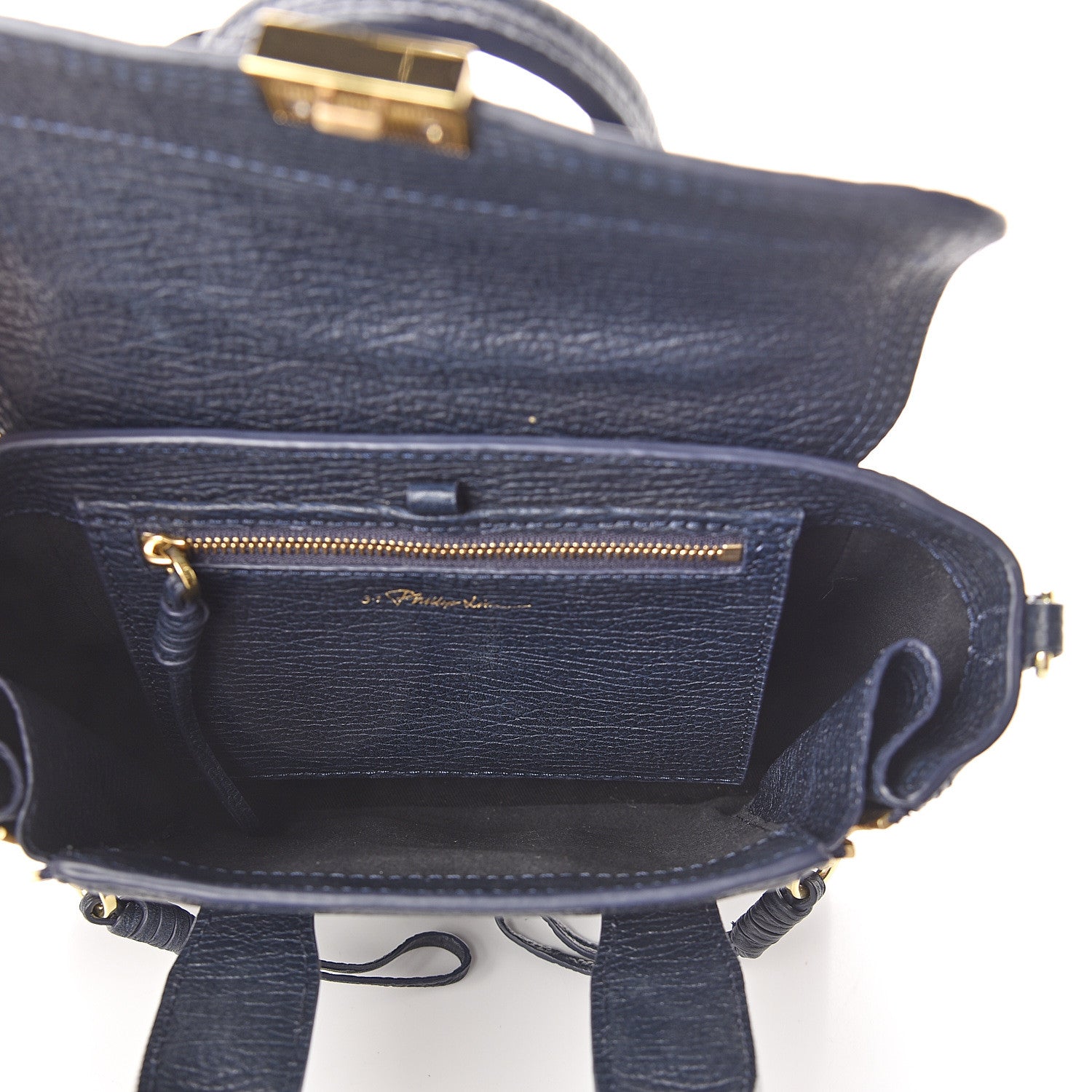 3.1 Phillip Lim 3.1 Textured Calfskin Mini Pashli Satchel Ink 4 of 8