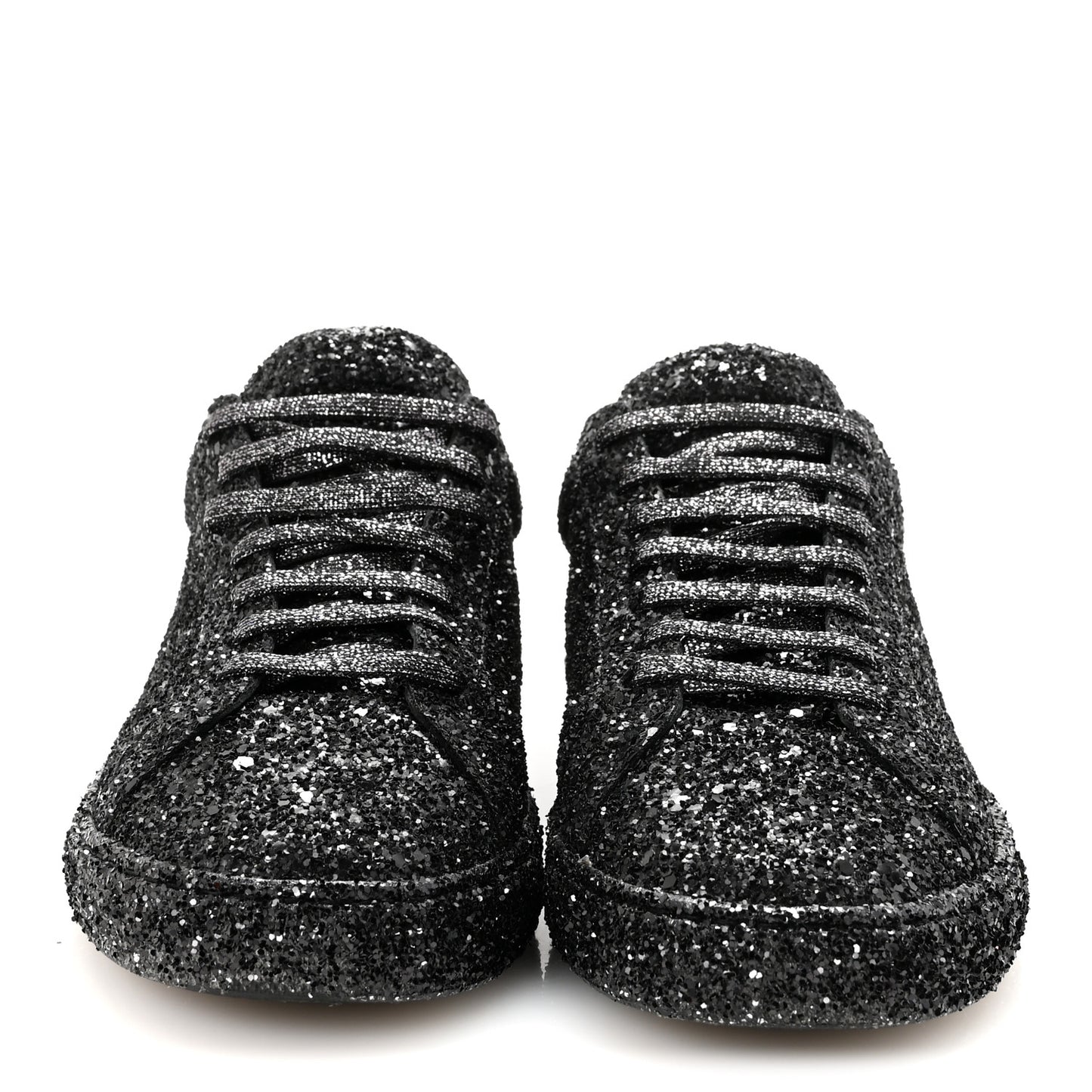 Calfskin Crystal Glitter Andy Sneakers 38.5 Black