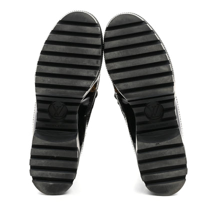 Louis Vuitton Suede Calfskin Crocodile Embossed Patent Monogram Laureate Platform Desert Boots 35 Black 5 of 8