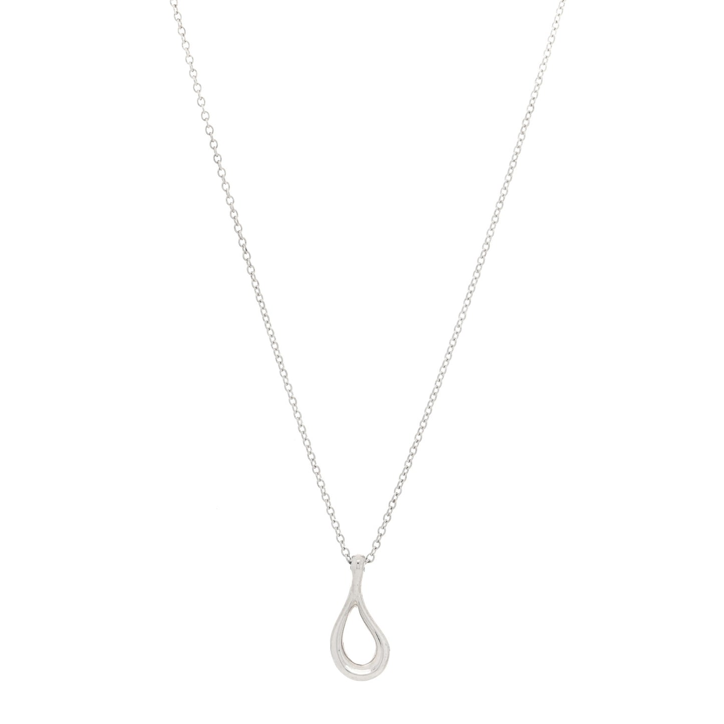 Sterling Silver Elsa Peretti Open Tear Drop Pendant Necklace