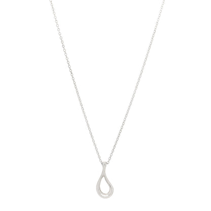 Tiffany Sterling Silver Elsa Peretti Open Tear Drop Pendant Necklace 1 of 5
