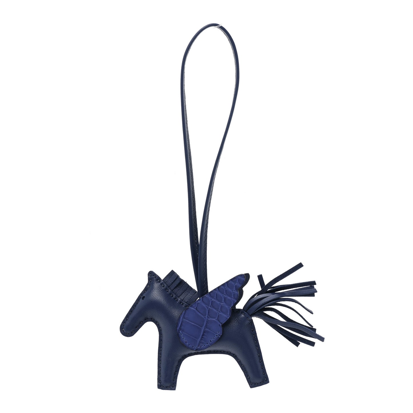 Milo Lambskin Matte Alligator Touch Grigri Rodeo Pegase Horse Bag Charm PM Bleu Saphir Bleu Saphir