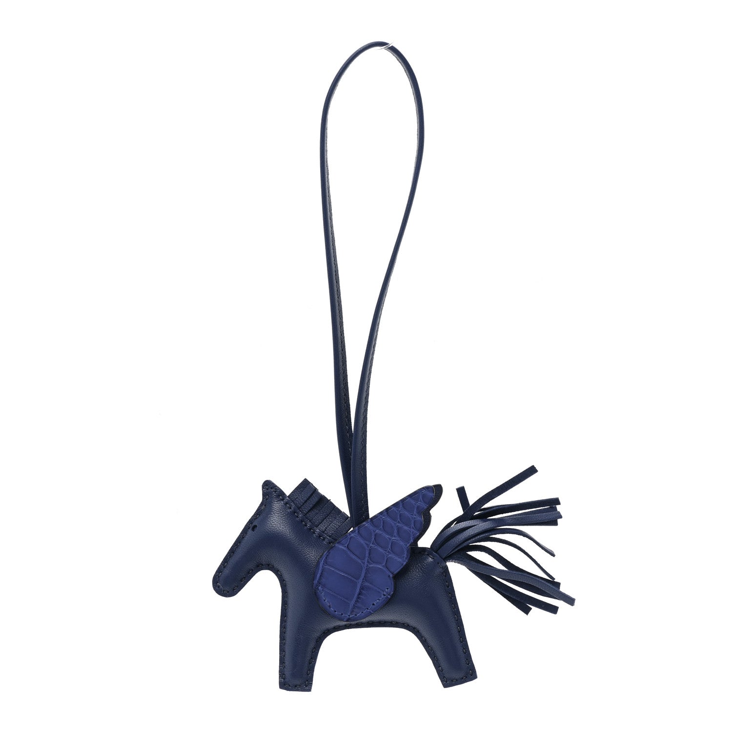 Hermes Milo Lambskin Matte Alligator Touch Grigri Rodeo Pegase Horse Bag Charm PM Bleu Saphir 1 of 4