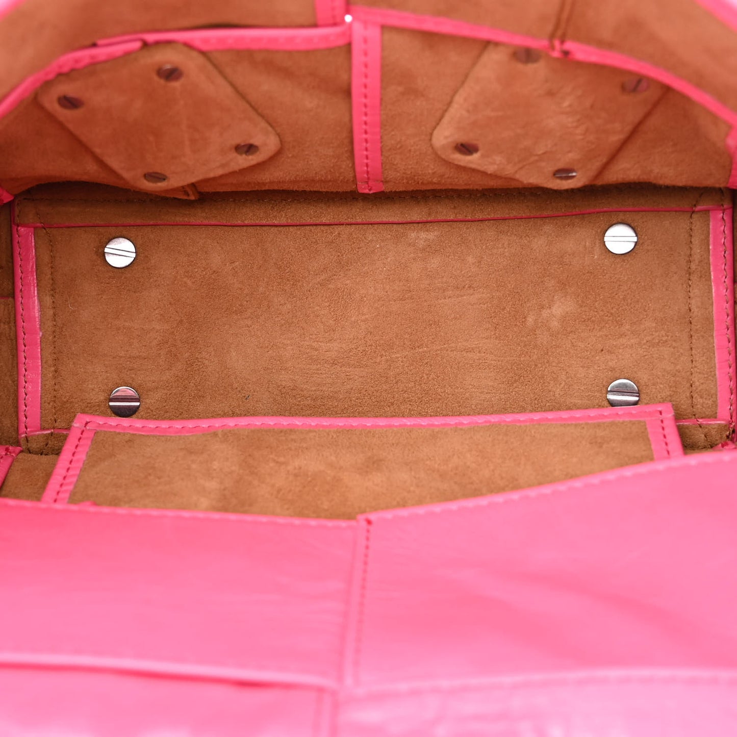 Paper Calfskin Maxi Intrecciato Mini Arco Pink