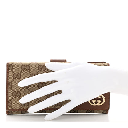 Gucci Monogram New Britt Continental Snap Wallet Dark Brown 2 of 6