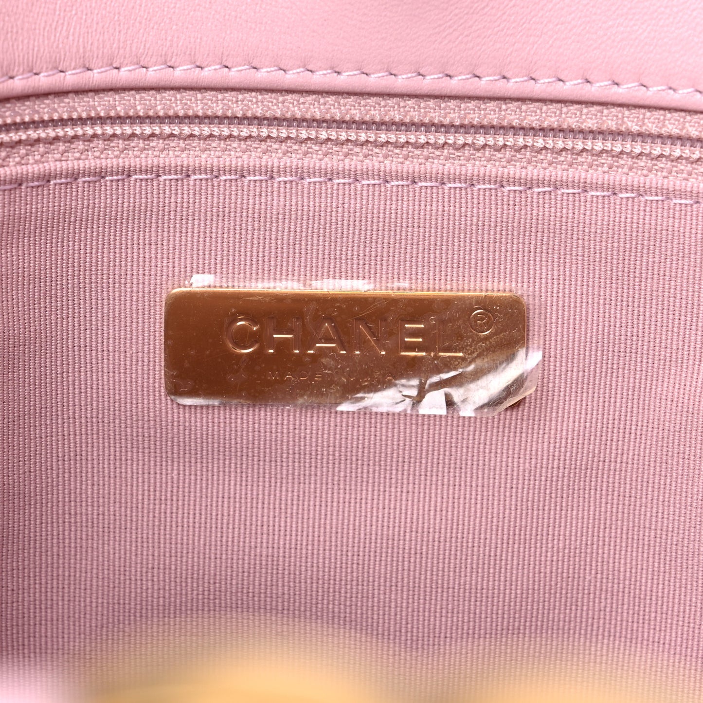 Lambskin Quilted Chanel 19 Shopping Bag Pink