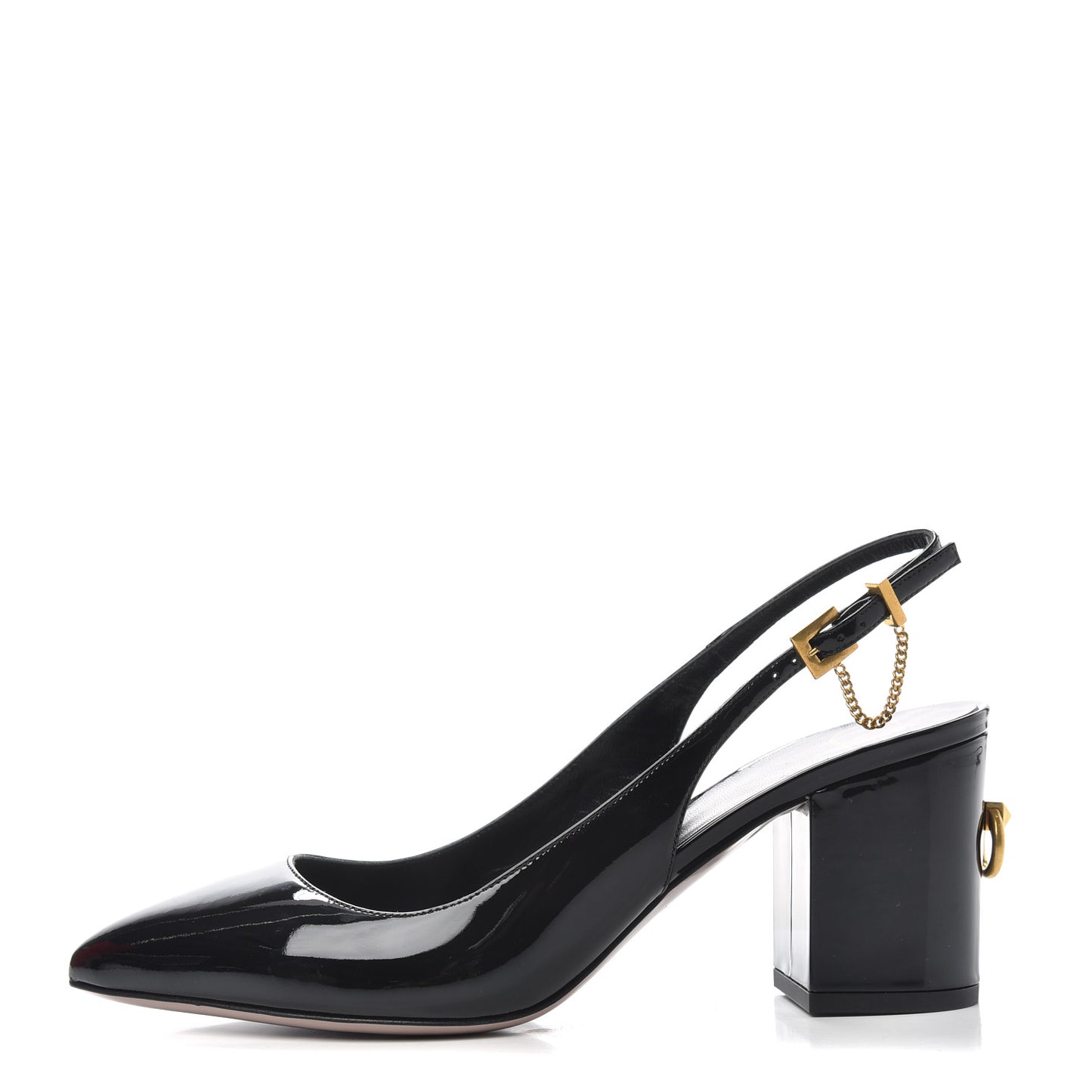 Patent Ringstud Slingback 38.5 Black