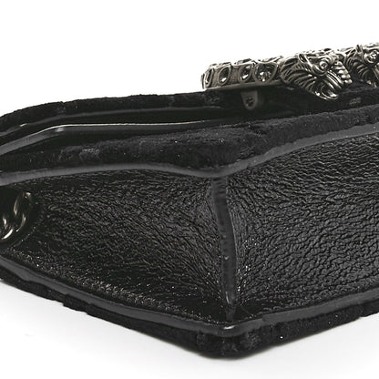 Gucci Velvet GG Monogram Super Mini Dionysus Shoulder Bag Black 8 of 9