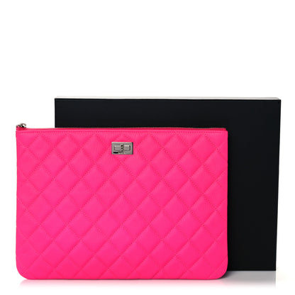 Chanel Goatskin Quilted Medium 2.55 Reissue Cosmetic Case Fluorescent Pink 10 of 10
