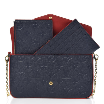 Louis Vuitton Empreinte Pochette Felicie Chain Wallet Marine Rouge 3 of 11