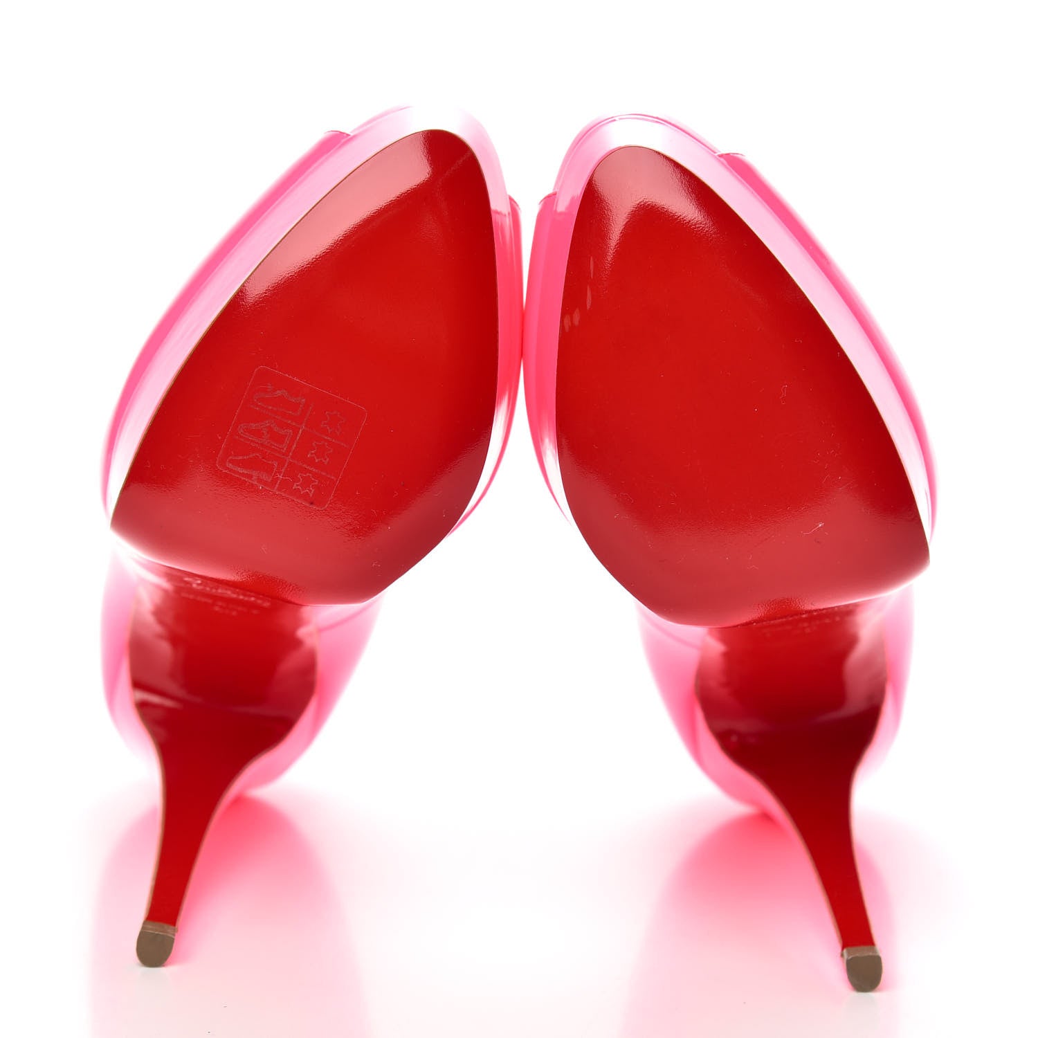Christian Louboutin Patent Lady Peep 150 Pumps 40 Shocking Pink 5 of 8