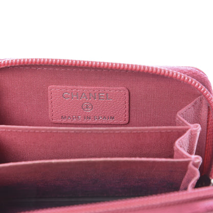 Chanel Caviar Button Zip Coin Purse Pink 6 of 16