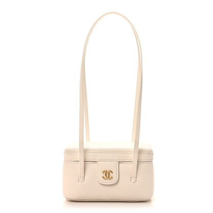 Chanel Shiny Caviar Preppy Coco Long Vanity With Strap White 1 of 11