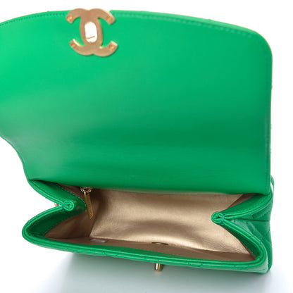 Chanel Lambskin Quilted La Parisienne Top Handle Flap Green 5 of 11
