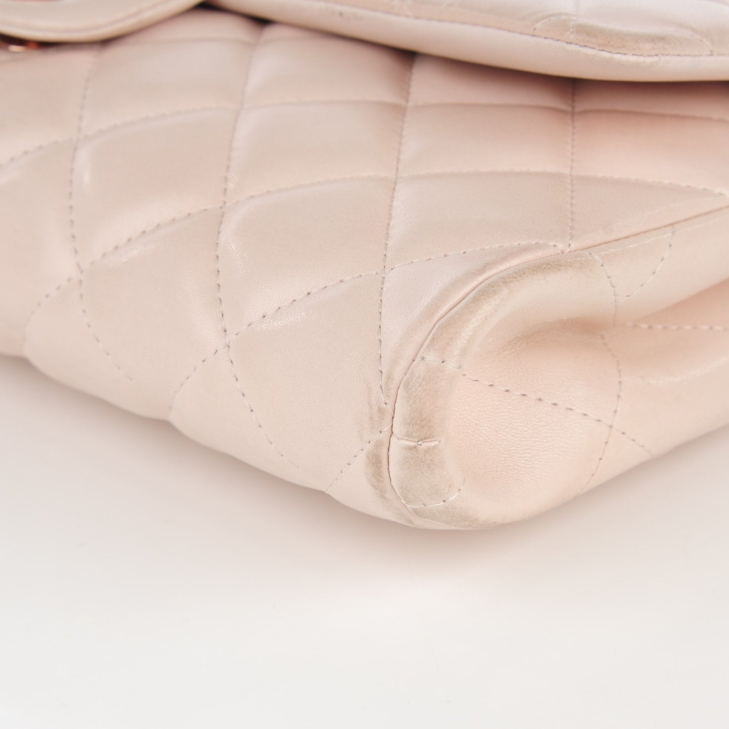Lambskin Quilted Clutch With Chain Flap Light Pink