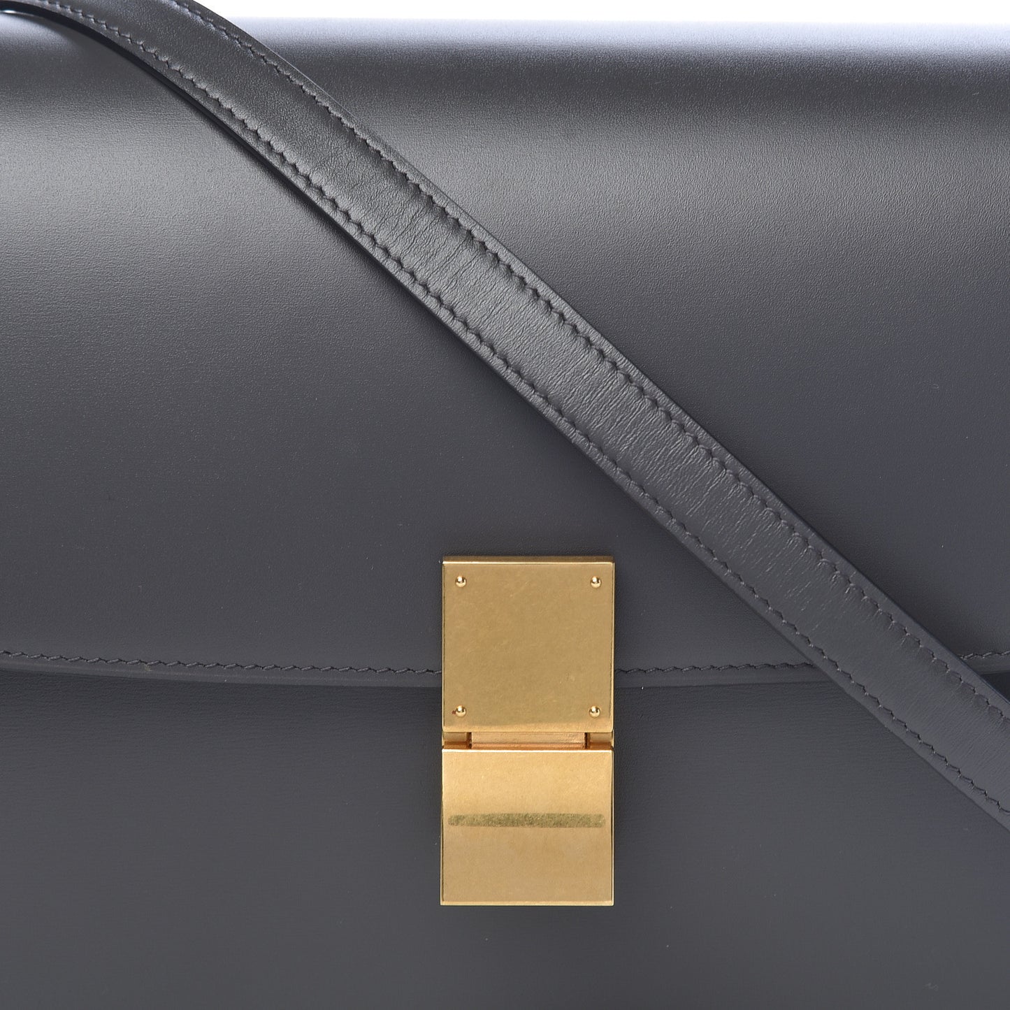 Box Calfskin Medium Classic Box Flap Bag Anthracite