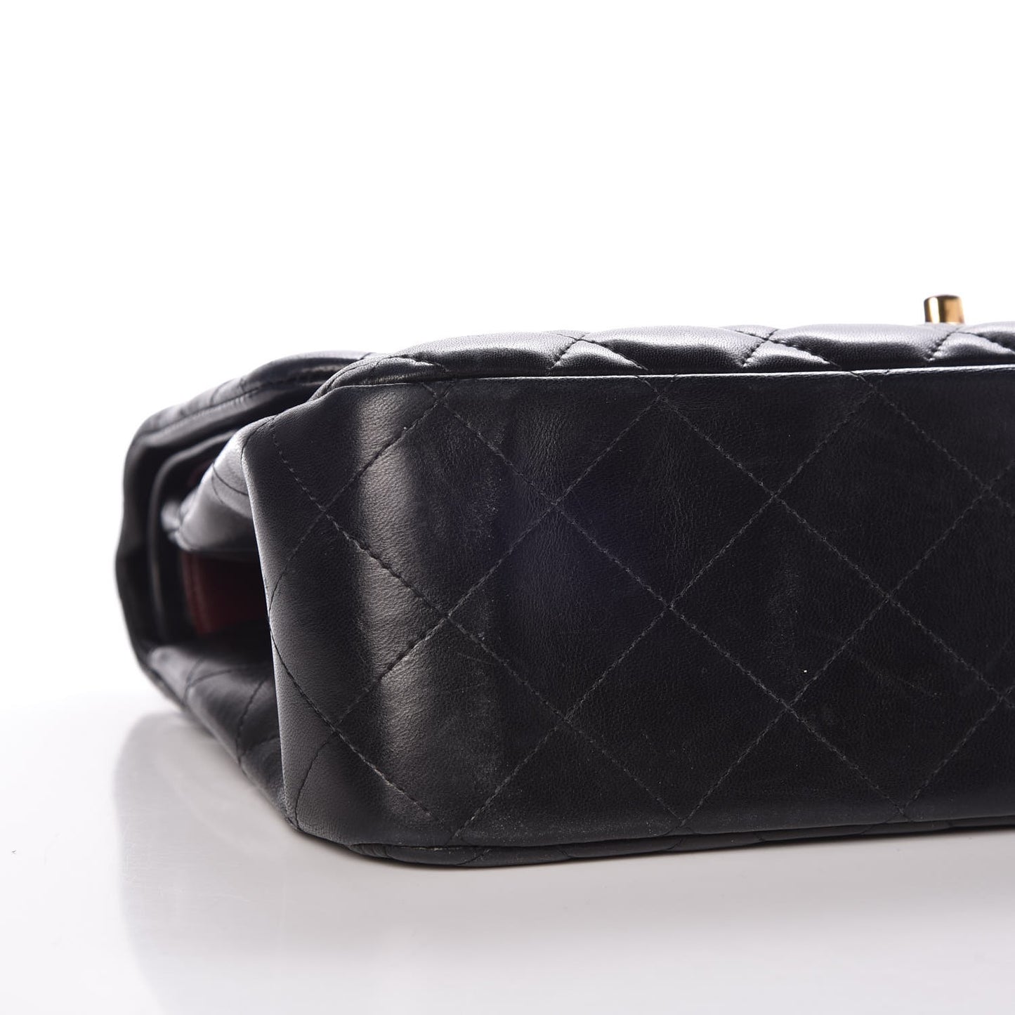 Lambskin Quilted Jumbo Double Flap Black