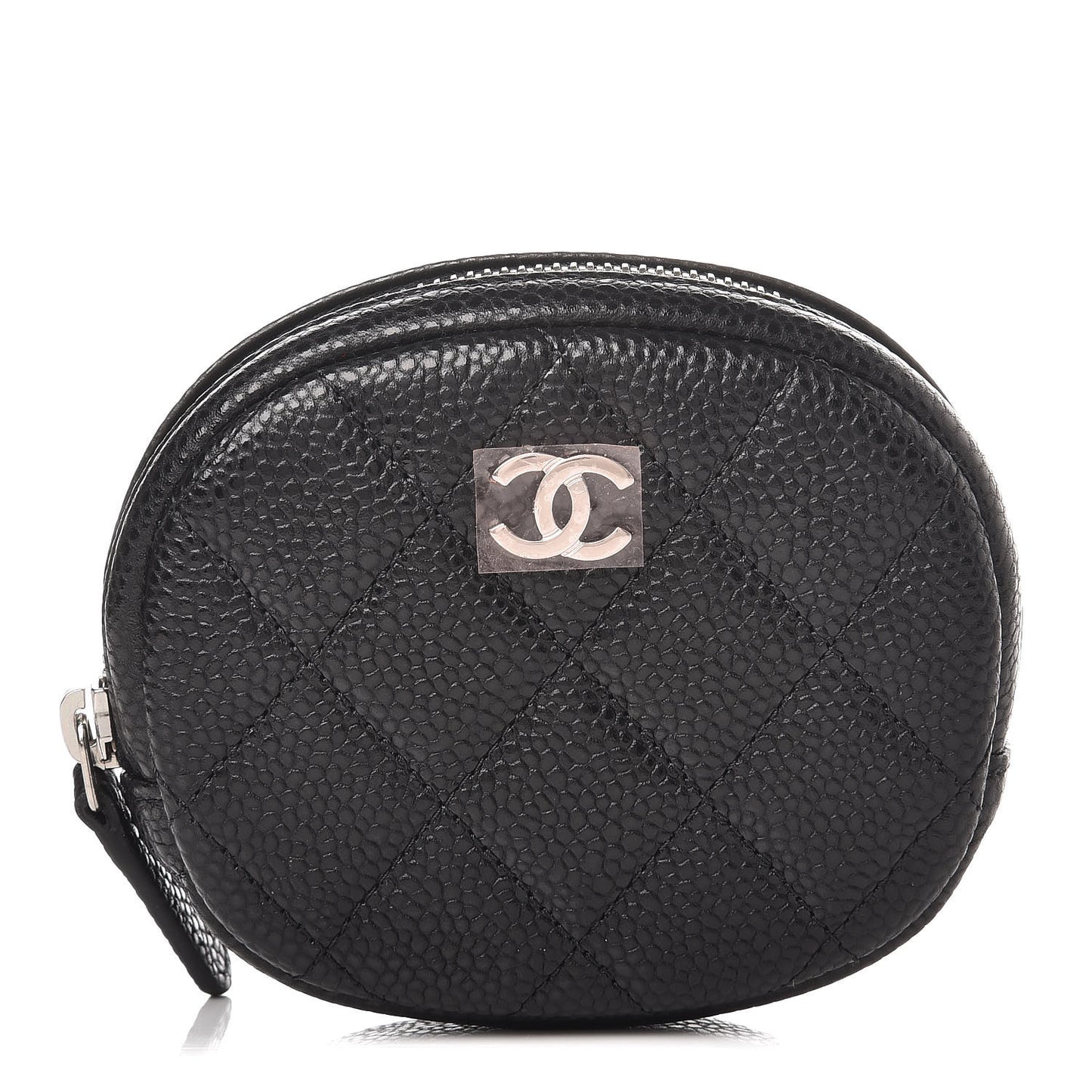 Caviar Quilted Zip Around Classic Coin Purse Black