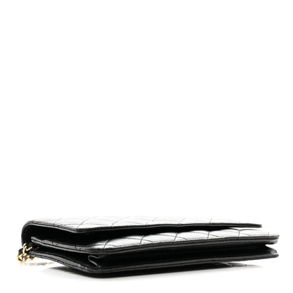 Chanel Lambskin Quilted Wallet On Chain WOC Black 4 of 13