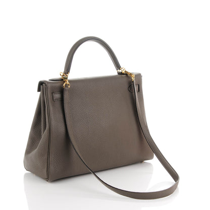 Hermes Taurillon Clemence Kelly Retourne 32 Etain 3 of 25