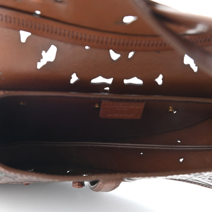 Christian Dior Calfskin Laser Cut Saddle Bag Brown Multicolor 5 of 9