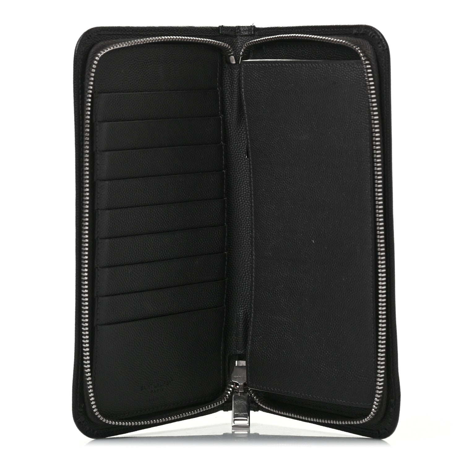 Saint Laurent Grain De Poudre Classic Zip Around Travel Wallet Black 7 of 7
