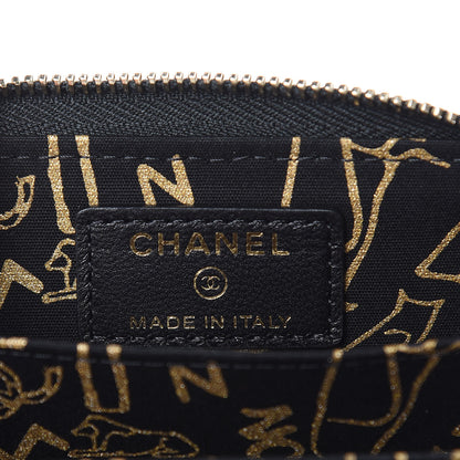 Chanel Lambskin Quilted Zip Around Coin Purse Wallet Black 6 of 7