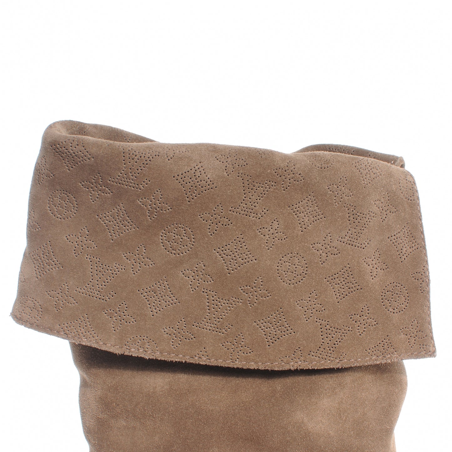 Suede Over The Knee Heeled Boots 38.5 Tan