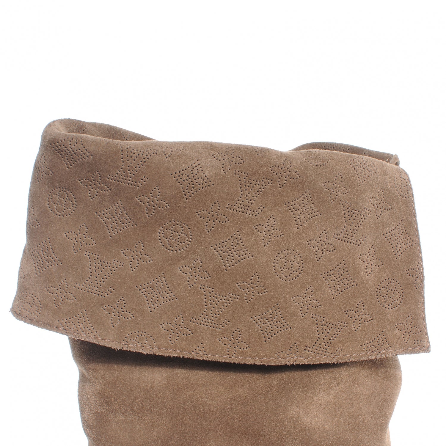 Louis Vuitton Suede Over The Knee Heeled Boots 38.5 Tan 2 of 10