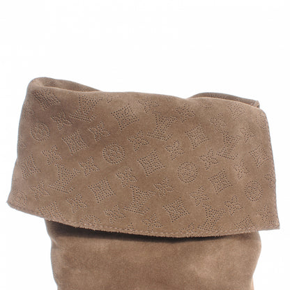 Louis Vuitton Suede Over The Knee Heeled Boots 38.5 Tan 2 of 10