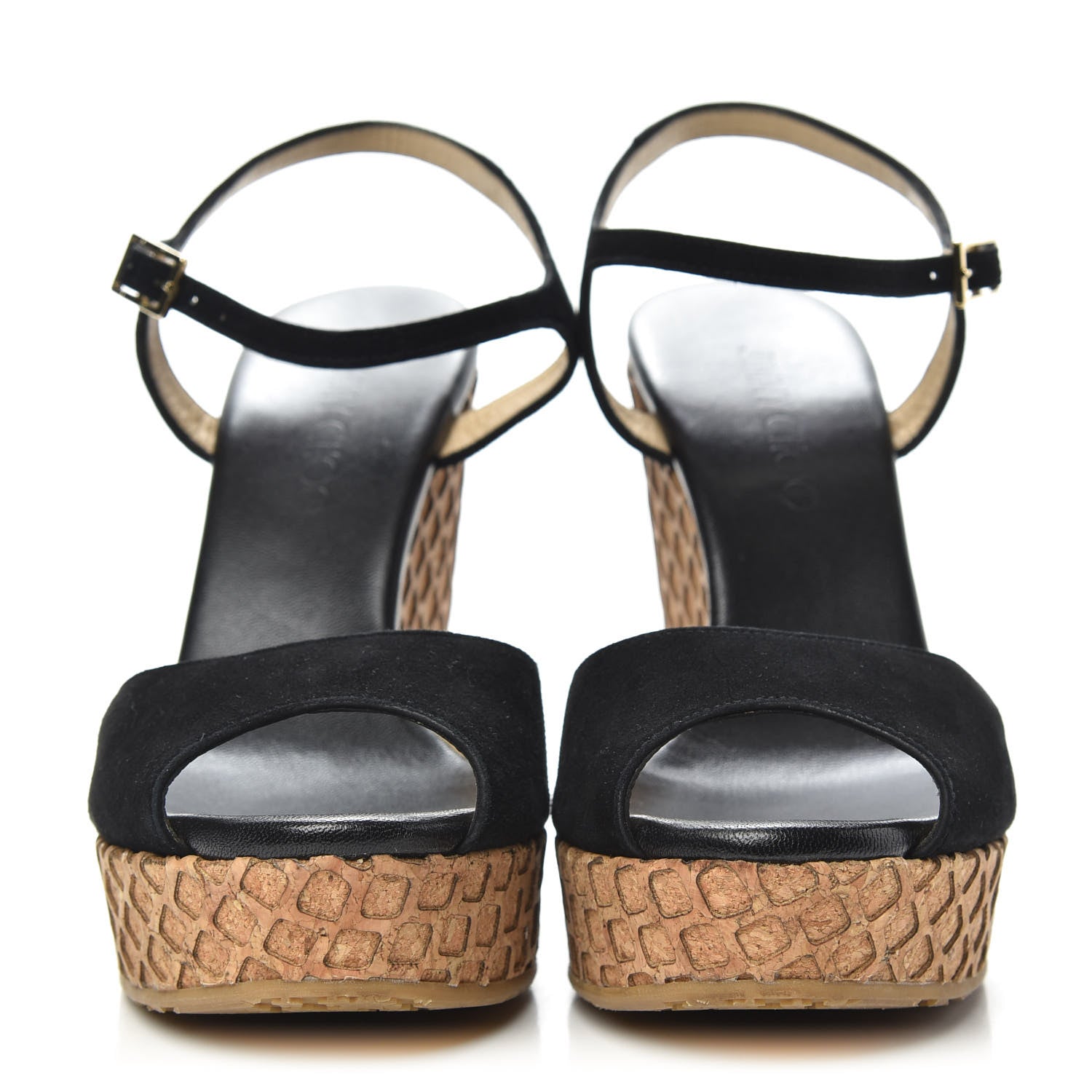 Jimmy Choo Suede Cork Perla 120 Wedges 39 Black 2 of 9