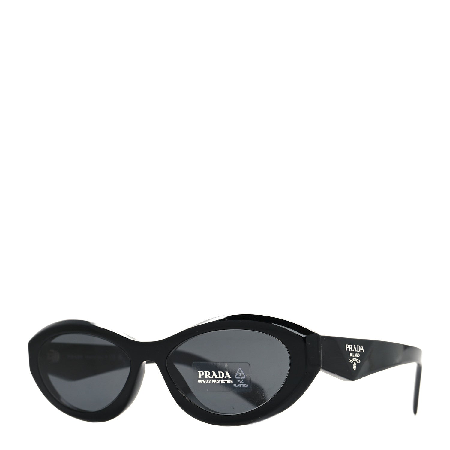 Prada Acetate Oval Sunglasses SPR 26Z Black 1 of 6