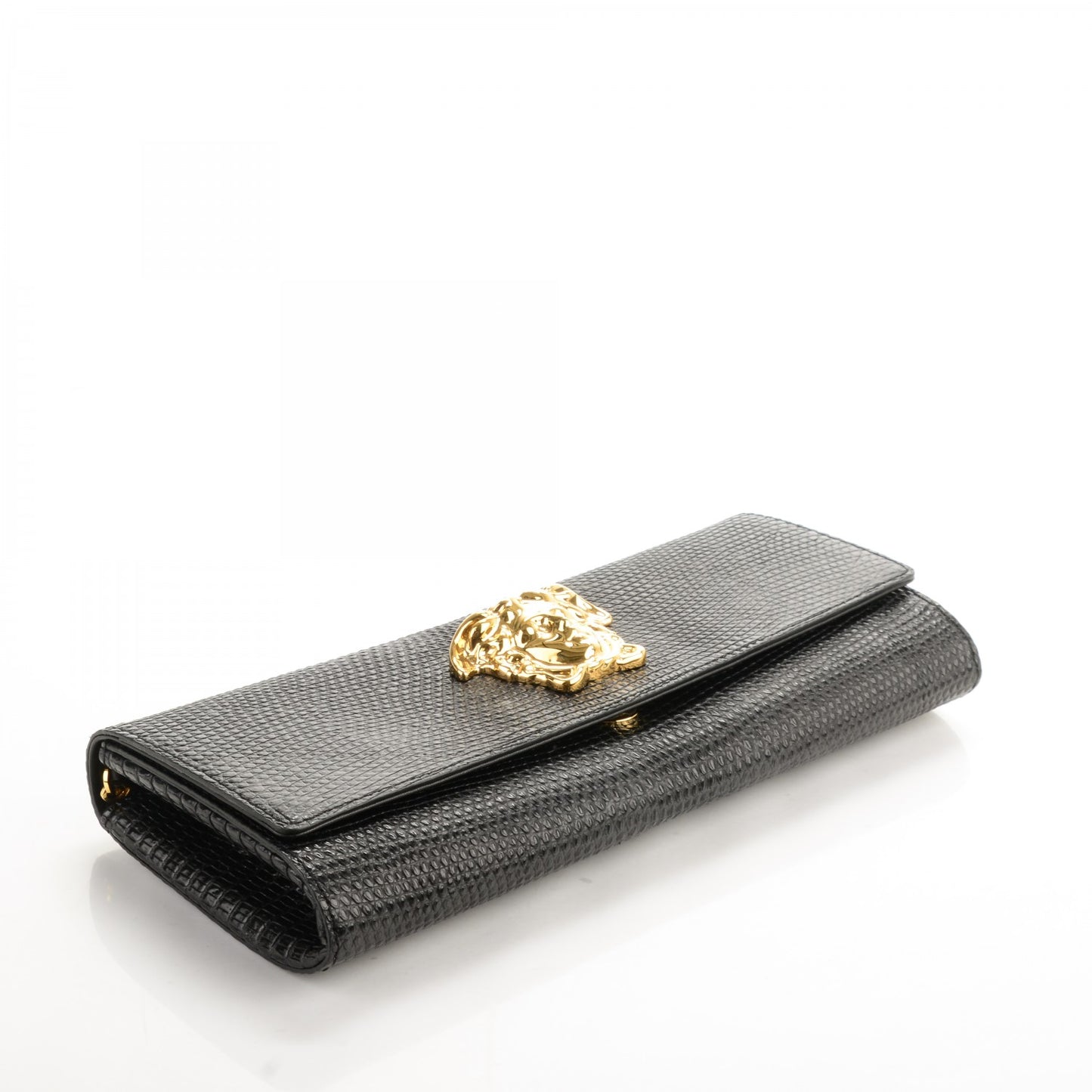 Lizard Palazzo Medusa Evening Clutch Black